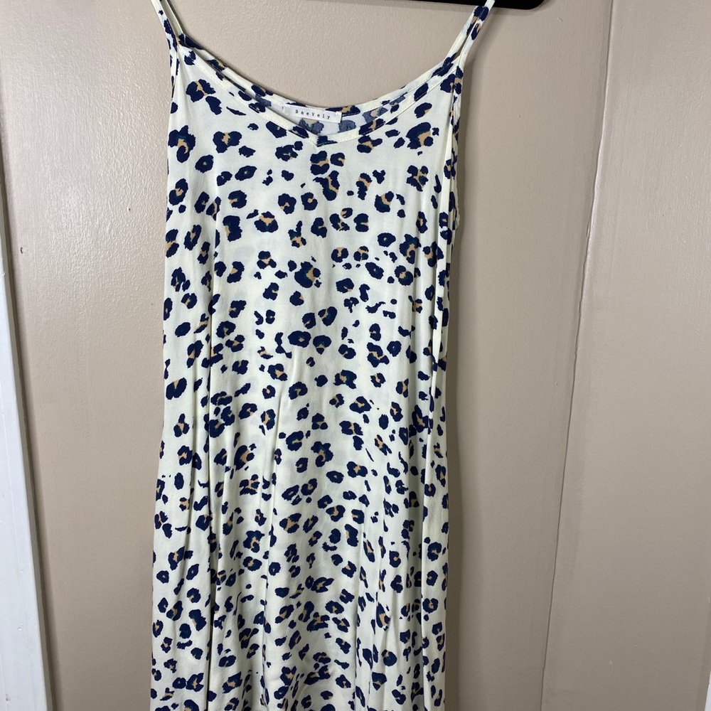 White cheetah print swing dress